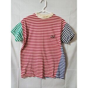 Vintage Together! Shirt Size Small Striped Multicolor Crew Neck Cotton
